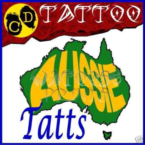 AUSTRALIA day TATTOO DESIGNS Map flag Flash CD + Free