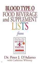 Blood Type O Food, Beverage, And Supplemental Lists by Catherine Whitney, Dr. Peter J. D'Adamo (2002, Paperback)