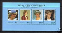Barbados 1998 Diana Commemmoration M.S.SG1121 MNH