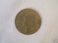 1950 SCARCE FRANCE 20 FRANCS COIN EUROPE COLLECT MONEY