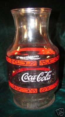 WONDERFUL COKE GLASS JAR ADVERTISING COCA COLA GODFATHERS PIZZA