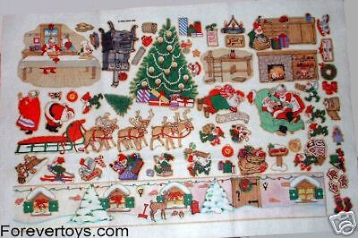 SANTAS WORKSHOP CHRISTMAS FLANNEL BOARD felt 58pc set  