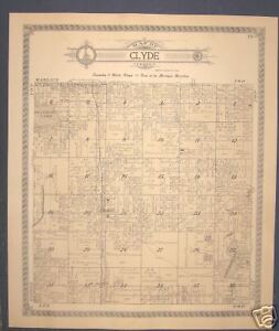 Pullman Lee Township Michigan Plat Map 1900 | eBay