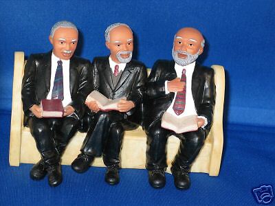 DEACONS BOARD IN BLACK CHURCH FIGURINE  