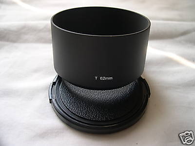 New Metal Telephoto 62mm Screw-in Lens Hood + Cap 