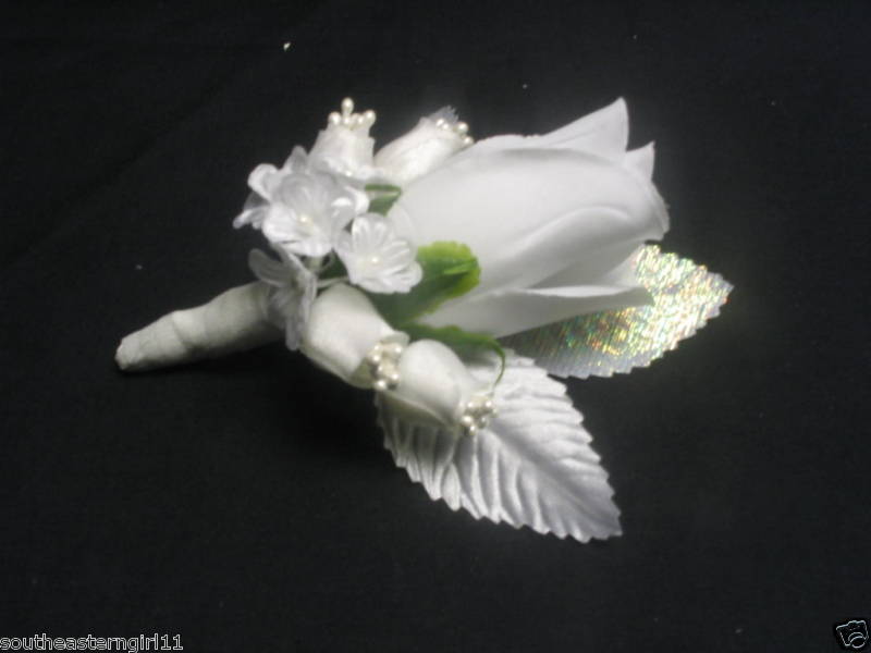 BOUTONNIERS and CORSAGES OF ASSORTED COLORS and FLOWERS  