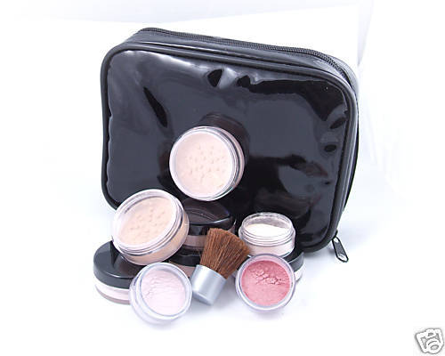 7pc BARE Tan MINERALS STARTER MAKEUP KIT w FREE KABUKI  