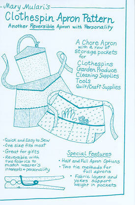 Clothespin Apron Pattern by Mary Mulari   Reversible  