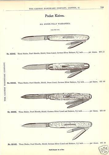 AMERICAN SHEAR & KNIFE CO POCKET KNIFE 1896 CATALOG AD  