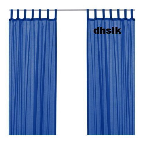 Ikea WILMA Tab Top CURTAINS DRAPES 2 Panel ROYAL BLUE  