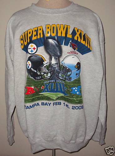 STEELERS CARDINALS SUPER BOWL MATCH UP SWEATSHIRT XL  