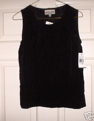 NWT DAVID DART KNITWEAR BLACK SLEEVELESS TOP  XSS  