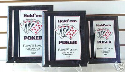 HOLD EM POKER TROPHY PLAQUE LOT 1ST 3RD PLACE COOL  