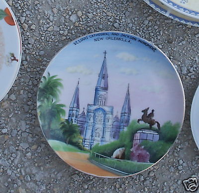 NEW ORLEANS plate,Jackson monument/St Louis Cathedral  