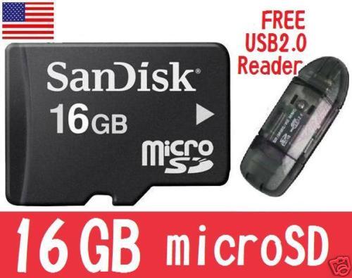 SanDisk 16GB 16G microSDHC microSD SD SDHC Card R1 blk  