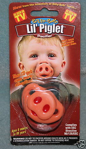 Billy Bob As Seen on TV Lil Piglet Baby Pacifier NEW  