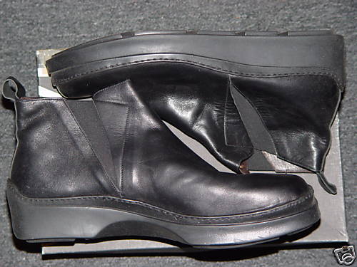 Mens Taxto Black Leather Shoes Boots Italy Size 12 New  
