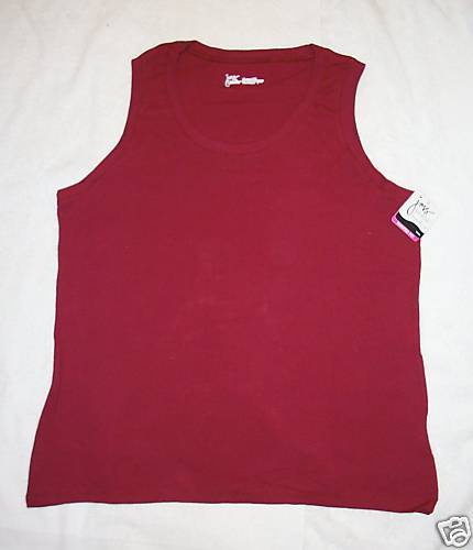 Plus JMS Crew Neck Jersey Tank Top 1X 16W NWT  