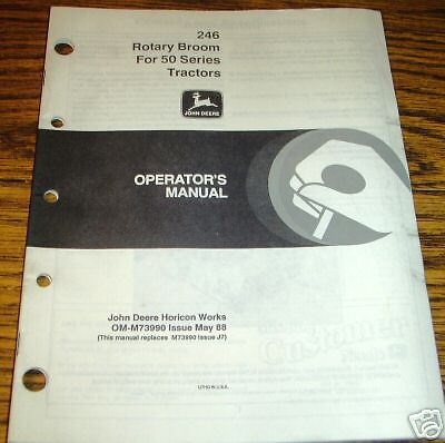 John Deere Lawn Tractor Rotary Broom Operators Manual  