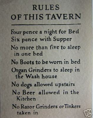 RULES OF THIS TAVERN OLD WEST POSTER  