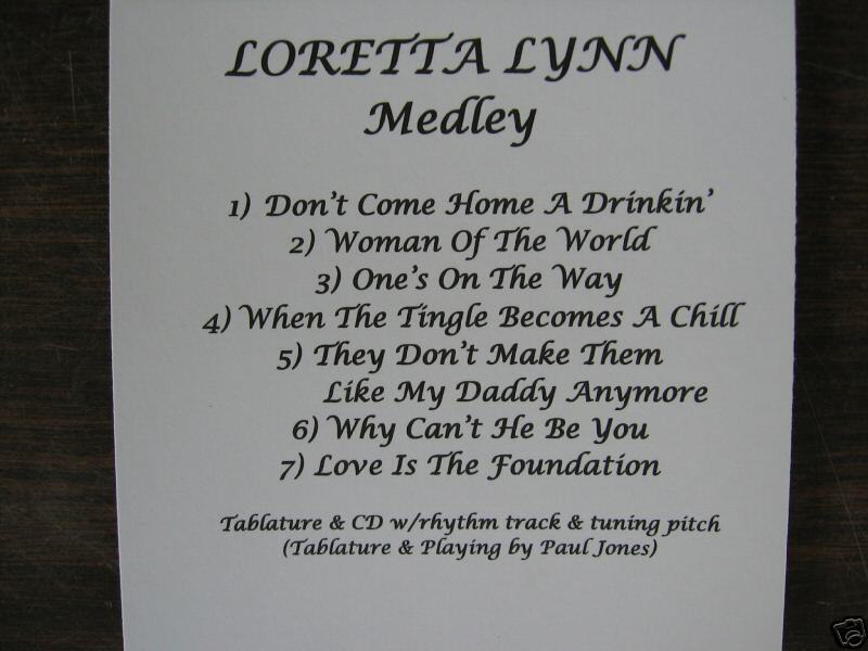 Pedal Steel Guitar Course Loretta Lynn Medley Tab/CD  