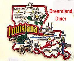 Jumbo LOUISIANA State Map Outline MAGNET ~ NEW  