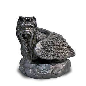PEWTER Angel YORKIE Yorkshire Terrier Figurine Statue  