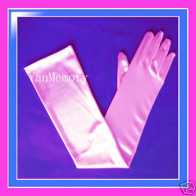 Stretch Satin Extra Long Fingered Evening Party Gloves  