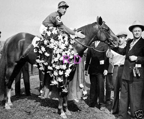 WHIRLAWAY 1941 ARCARO TRIPLE CROWN BELMOUNT RARE PHOTO  