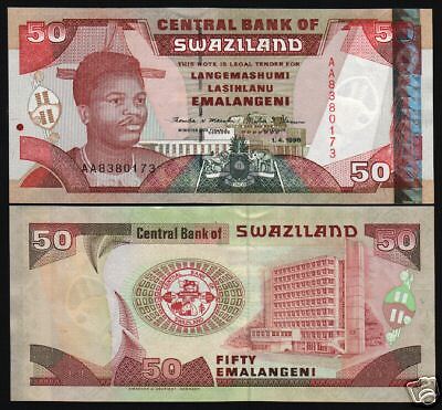 SWAZILAND 50 22 1990 ELEPHANT WARRIOR UNC RARE BANKNOTE  