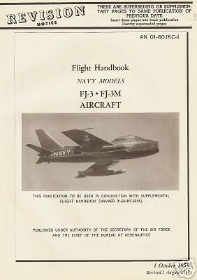 FJ 3 FURY USN PILOT FLIGHT HANDBOOK MANUAL  