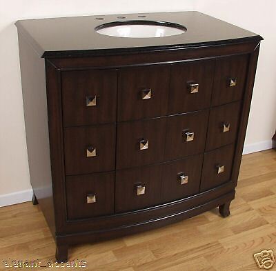 36 Contemp 8 Drawr Chest Bathroom Vanity Sink Cabinet  