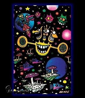 Spaced Out Blacklight Responsive Poster  