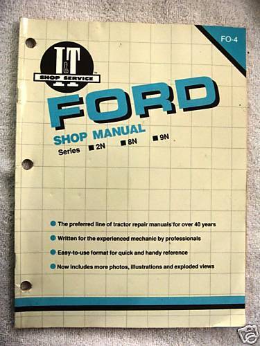 FORD 2N, 8N, 9N,TRACTOR SHOP MANUAL  