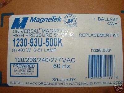 S400MLTAC5M 500K MAGNETEK 400 HPS BALLAST 1230 93U 500K  