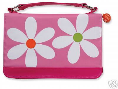 Bible Cover Microfiber Daisy w/ Zipper Pocket Pink LRG 025986822262 