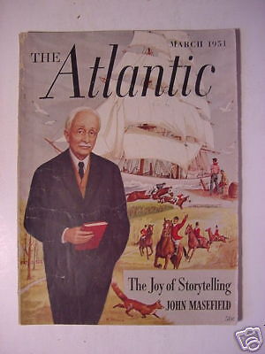 Atlantic Mag March 1951 John Masefield Fletcher Pratt  