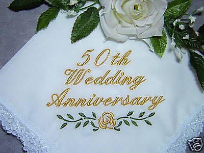 50th/25th Wedding Anniversary Keepsake Handkerchief (#1  