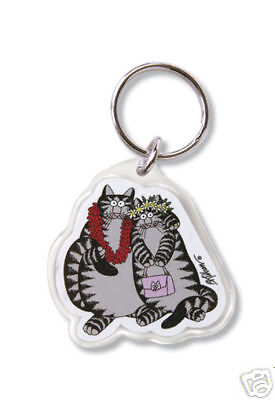 Kliban Cat Just Married Acrylic Key Chain   New  