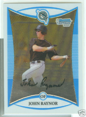 John Raynor Florida 08 Bowman Prospects Chrome Card  