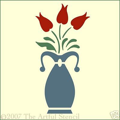 TULIP VASE STENCIL   FOLK ART   The Artful Stencil  