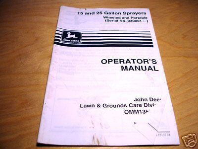 John Deere 15 25 Gallon Sprayer Operators Manual JD  