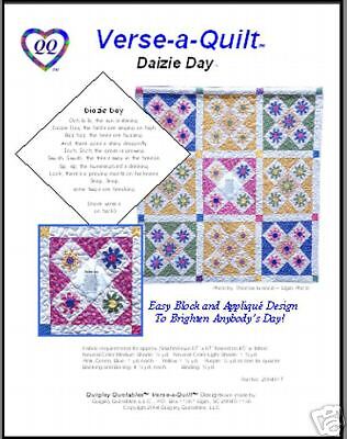 Daisy Quilt pattern with poem label  