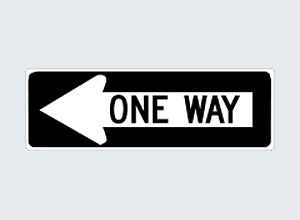 REAL ONE WAY IN LEFT ARROW ROAD STREET TRAFFIC SIGN  