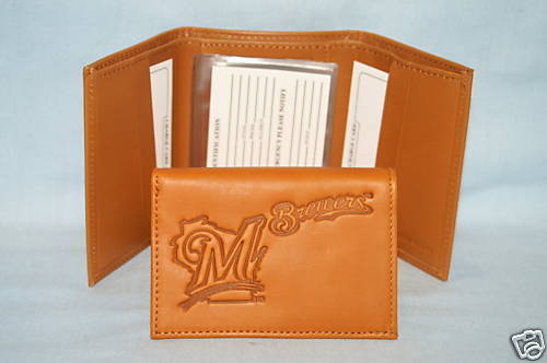 MILWAUKEE BREWERS Leather TriFold Wallet NEW bb  