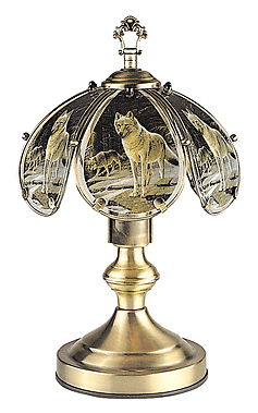 wolves wolfs wolf 14 inch touch lamp  