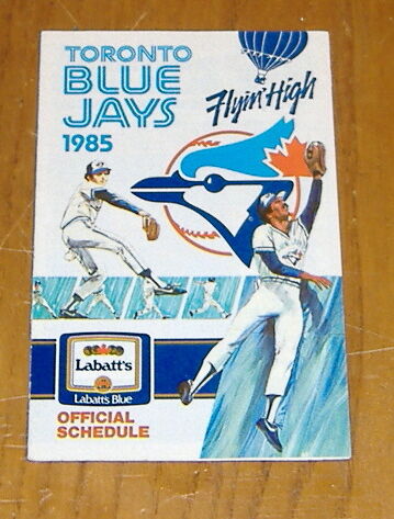 toronto blue jays pocket schedule 1985 MBL  