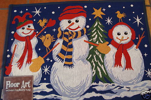 NEW HOLIDAY DOOR MAT SNOWMAN THROW RUG SNOW WINTER MAT  