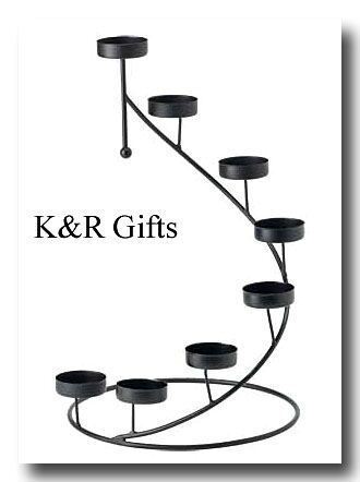 CANDLE HOLDERS Black Spiral Tealight Holder NEW  