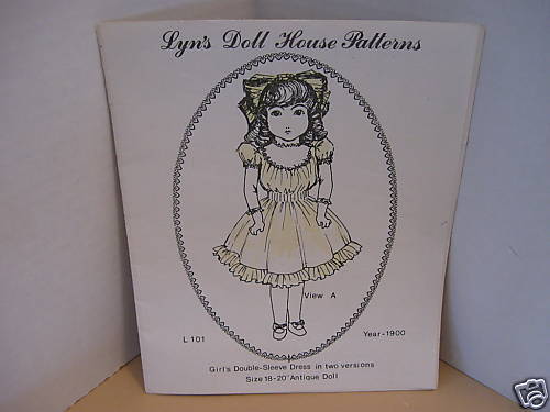 DOLL DRESS PATTERN STYLE YEAR 1900 L101 #P2019  